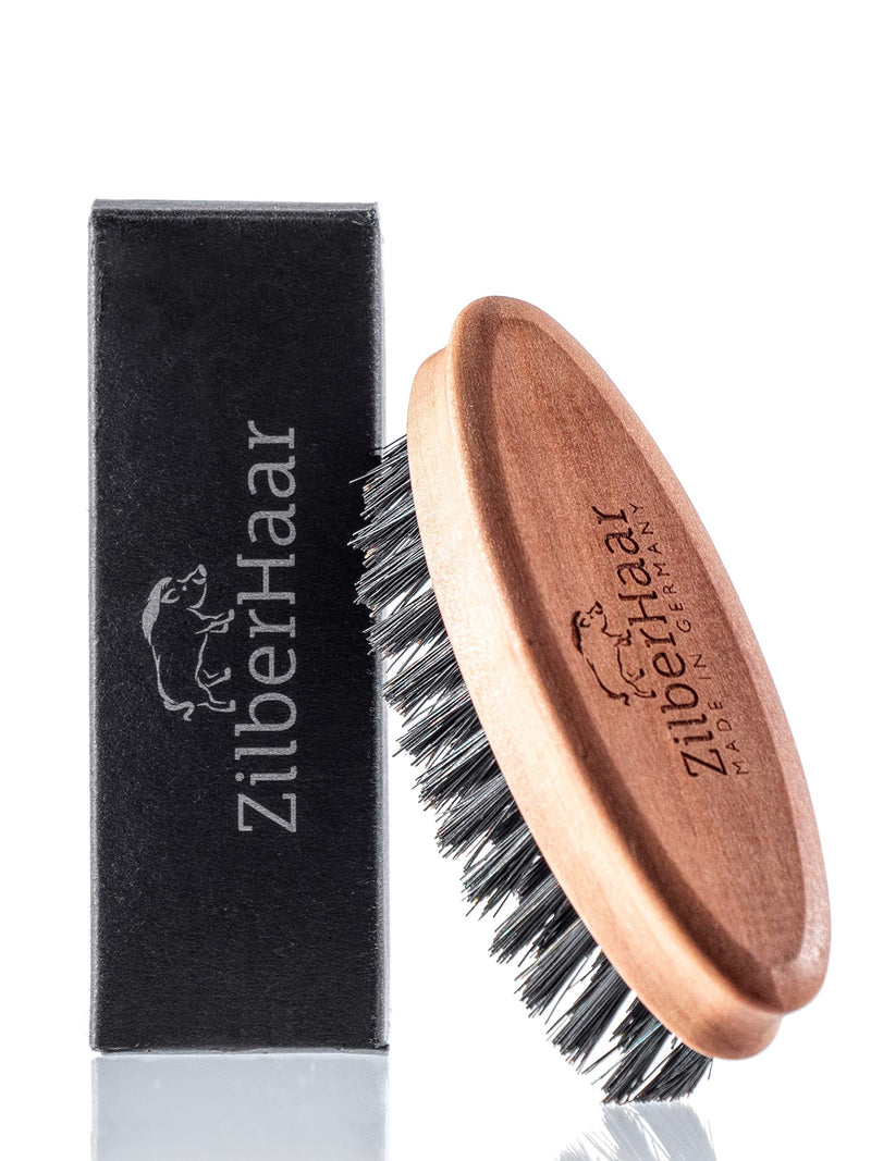 [Australia] - ZilberHaar Pocket Beard Brush - Small Soft Boar Bristle Beard Brush for Men - Travel Size Mens Beard Brush - Straightens & Promotes Beard Growth, Works with Beard Oil & Styling Balm to Soften Beard 