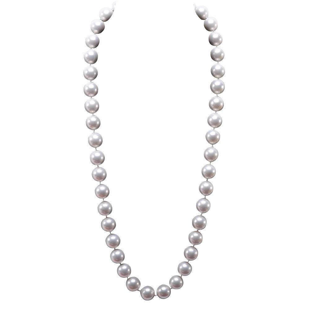 [Australia] - JYX Pearl Long Strand Necklace 12mm Round Seashell Pearl Necklace 28" 