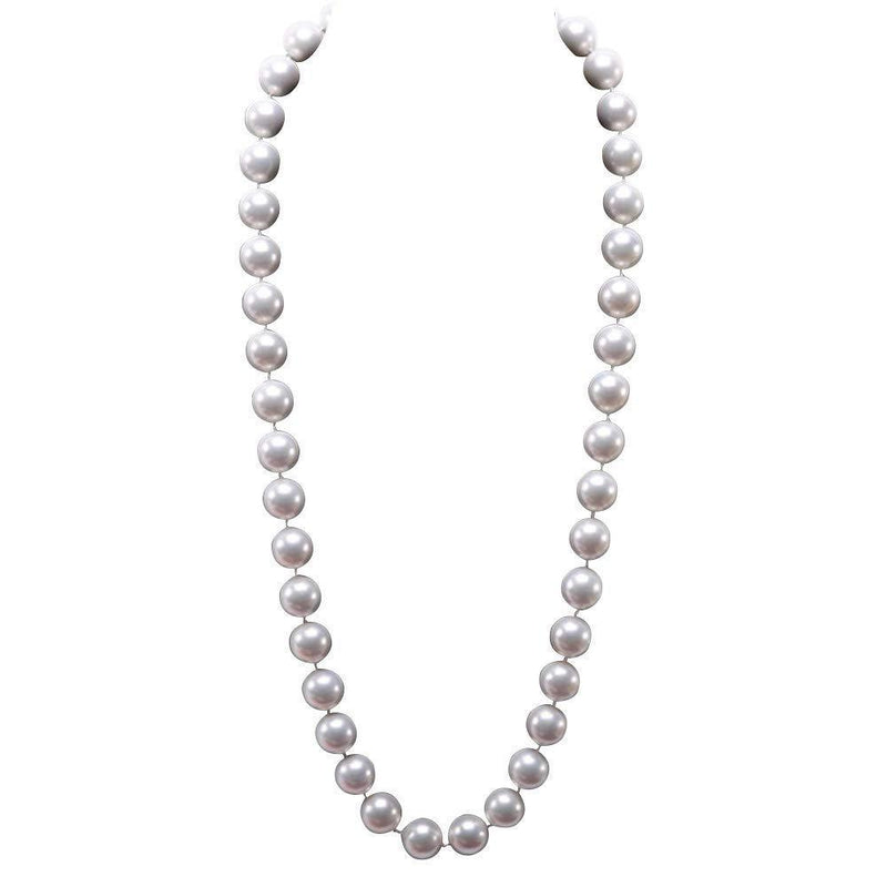 [Australia] - JYX Pearl Long Strand Necklace 12mm Round Seashell Pearl Necklace 28" 