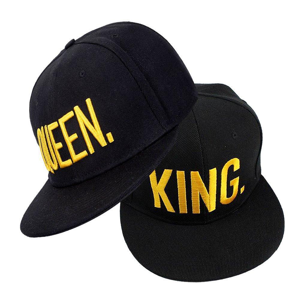 [Australia] - EQLEF Baseball Cap For Lovers Or Couple QUEEN And KING -Black (type2) 