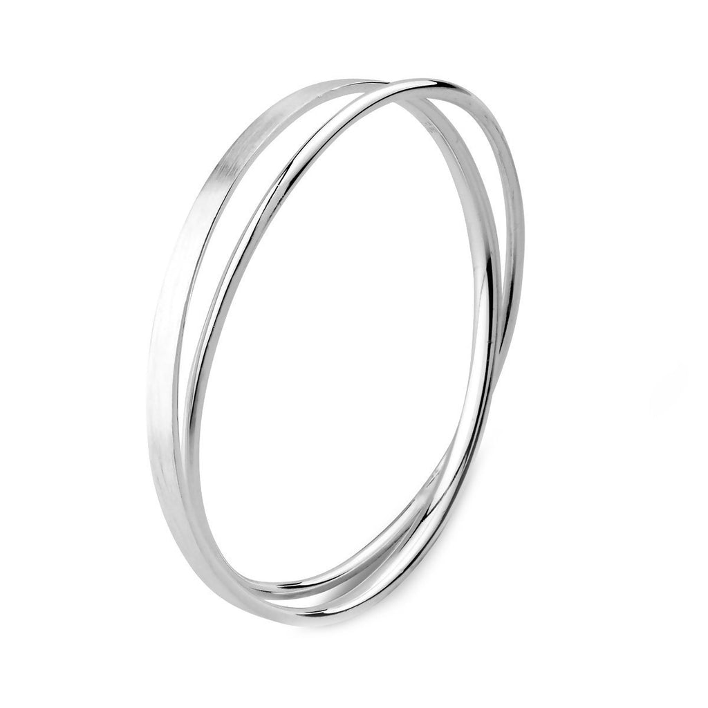 [Australia] - Merdia S925 Sterling Silver Bangle Bracelet with Simple Style 