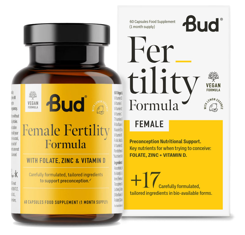 [Australia] - Bud Female Fertility Supplements - Vegan Conception Vitamins for Women with Inositol, Folate, Zinc and Vitamin D, Women�s Fertility Vitamins for Pre-Conception (60 Capsules) 