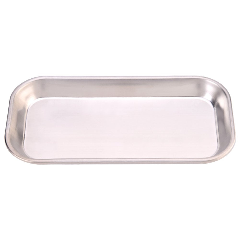 [Australia] - Stainless Steel Medical Instrument Tray Walfront Metal Rectangular Surgical Tray Dental Tray Lab Trays Useful Tool for Clinic Lab 8.85 × 4.52 × 0.78" 