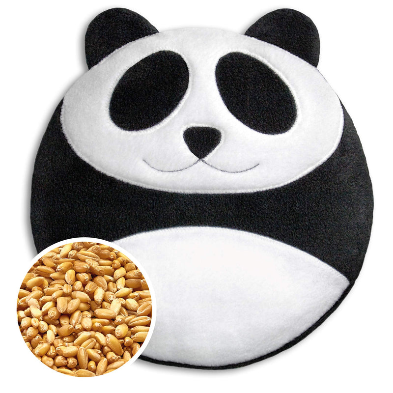 [Australia] - Leschi Wheat Bag microwavable, unscented/Heat Pack for Stomach and Lower Back/Animal: Panda Bao, Black White Midnight / Midnight 