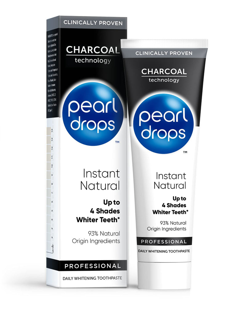 [Australia] - Pearl Drops - Instant Natural Professional Daily Toothpaste with Charcoal - Up To 4 Shades White - (75ml) 75 ml (Pack of 1) 
