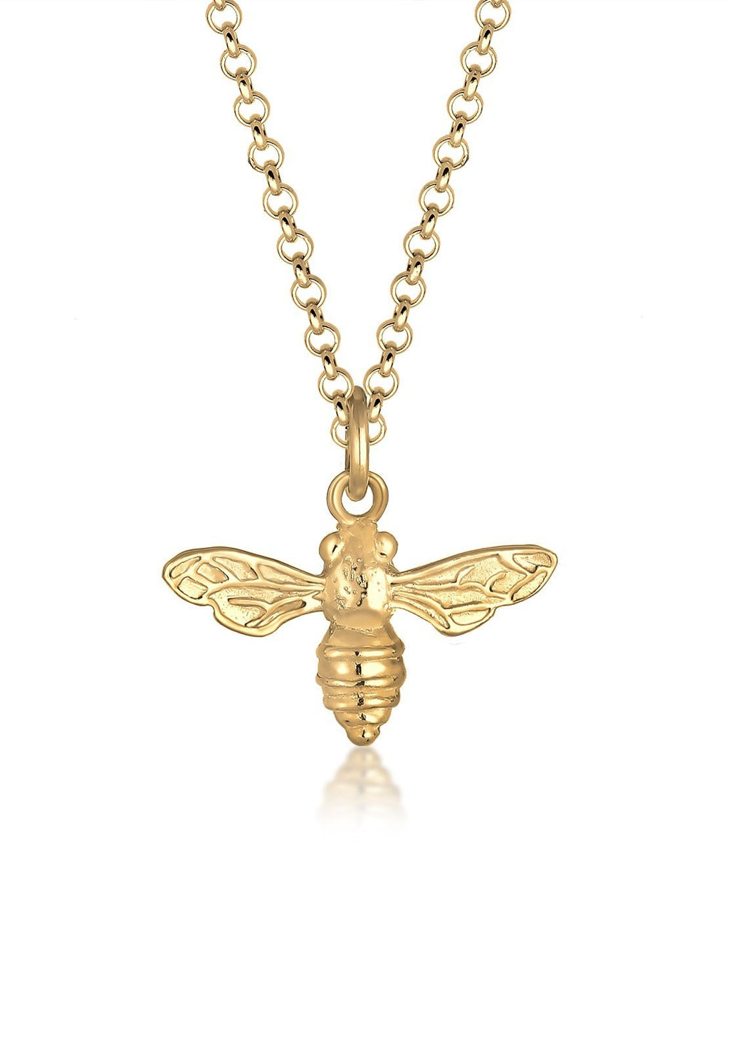 [Australia] - Elli Women Bee Animal Summer 925 Silver Gold Plated Necklace of Length 45cm 