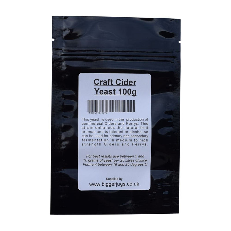 [Australia] - Bigger Jugs Craft Cider Yeast 100g in Heavy Duty Resealable Pouch - for Rapid Clean Fermentation of All Types of Cider & Perrys Home Brew Homebrew Homemade 
