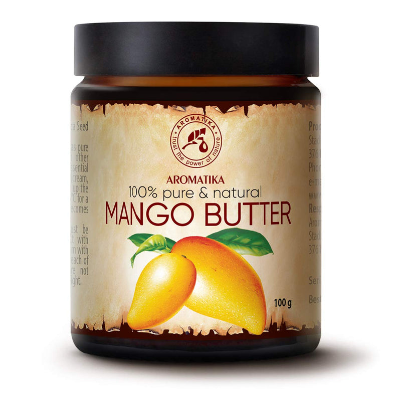 [Australia] - Mango Butter Refined 100g - Mangifera Indica Seed Butter - Indonesia - 100% Pure & Natural - Glass Bottle - for Beauty - Massage - Wellness - Cosmetics - Body Mango Butter 