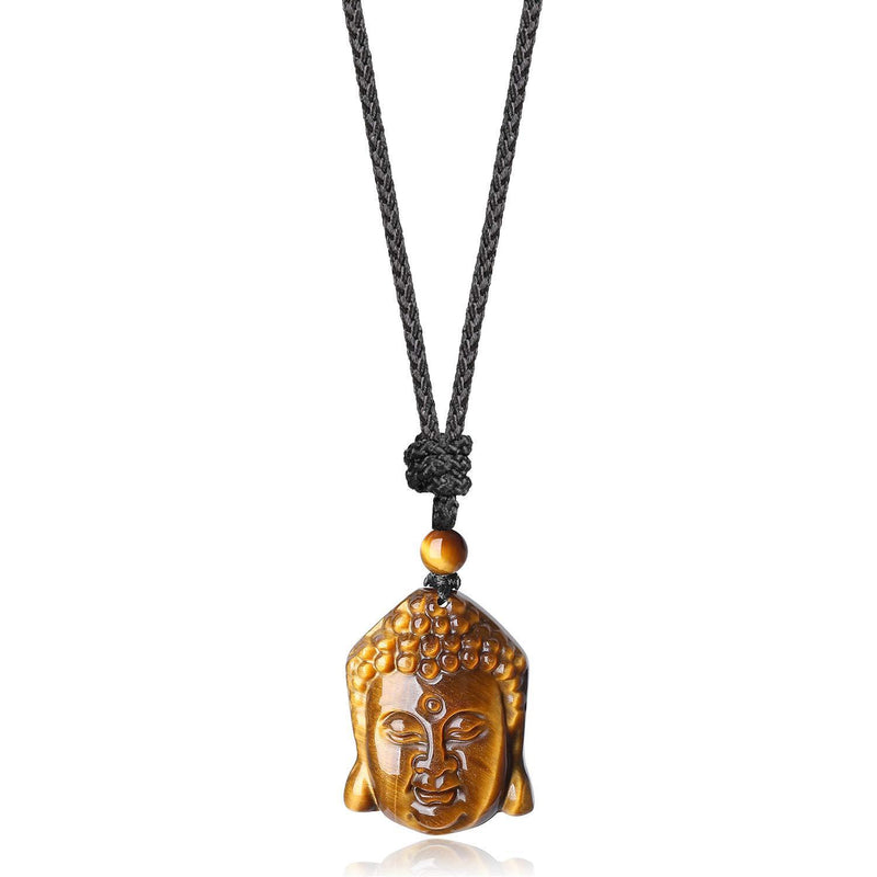 [Australia] - coai Protection Amulet Gems Buddha Necklace Tiger Eye 