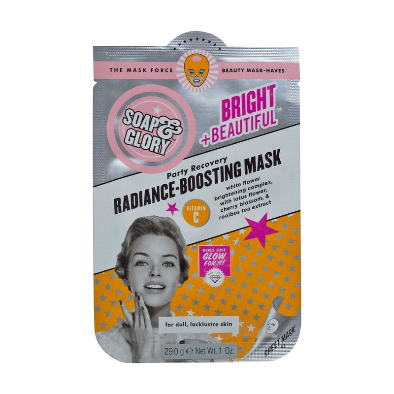 [Australia] - Soap & Glory Bright + Beautiful Radiance - Boosting Mask Vitamin C 29.0g Radiance Boosting Sheet Mask 29 g (Pack of 1) 