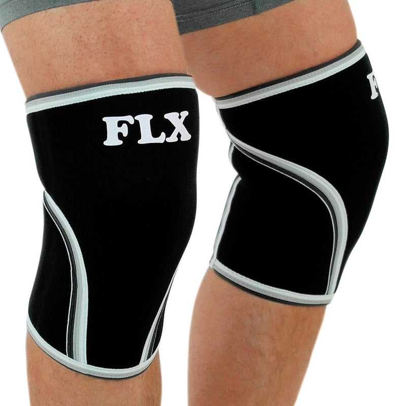 [Australia] - Pair of FLX 7mm Neoprene Compression Knee Sleeves Wraps. Great for Powerlifting, Squats, Crossfit, etc. Prevent Injury and Pain. Size Large 