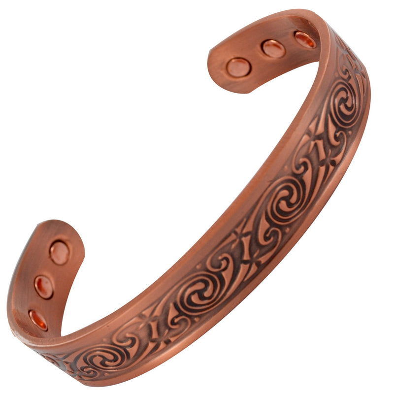 [Australia] - Stargems® PURE COPPER MAGNETIC BRACELET BANGLE 6 MAGNETS CELTIC Cuff Wrist Band for Women Ladies or Mens + VELVET GIFT POUCH! 