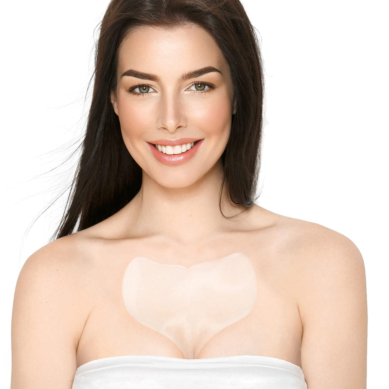 [Australia] - Chest Wrinkle Pads - Anti-Ageing Advanced Skin Firming Tightening & Moisturizing Treatment - Skin Safe Silicone Patches - Reusable Overnight Lift for Crepe Erase - Neck & Décolleté (1-mo Supply) 2 Chest Pads | Best Seller for Chest Wrinkle Pads 