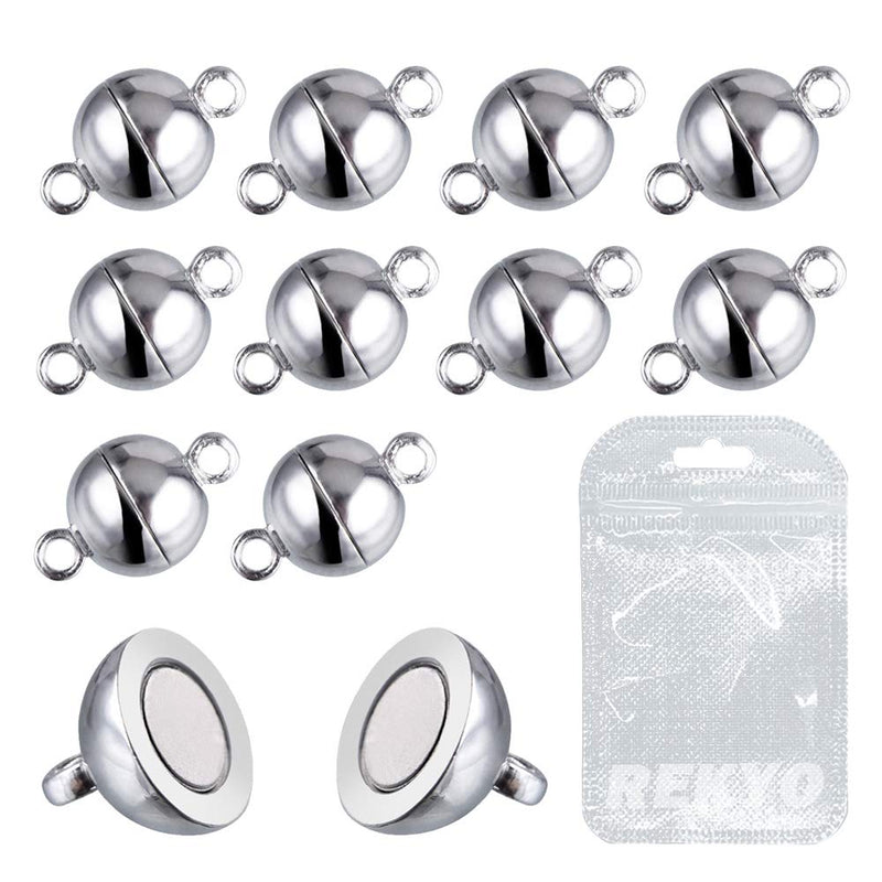[Australia] - MOAMUN 20 Packs Jewelry Magnetic Clasp Converter for Necklace Bracelet Jewelry Making, Magnetic Findings (Silver 6mm) Silver 6mm 