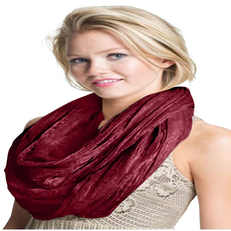 [Australia] - Mobius Infinity Scarf Snood Cowl Circular Tube Eternity Shawl Pashmina CJ Apparel NEW Maroon 