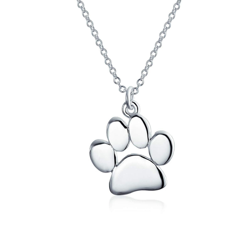 [Australia] - Dainty Dog Cat Pet Kitten Puppy Paw Print Pendant Necklace Animal Jewelry For Women Teen Polished Rose Yellow Gold Plated 925 Sterling Silver 