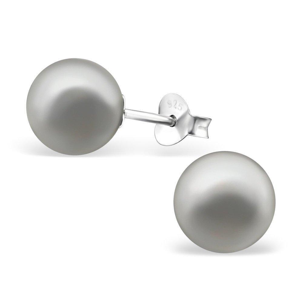 [Australia] - Laimons Ladies' Earrings Ladies' Jewellery bead grey 925 Sterling silver 