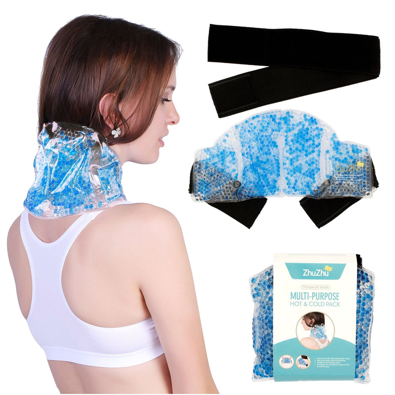 [Australia] - Zhu-Zhu Multi-Purpose Hot & Cold Pack Therapeutic Gel Beads - Neck, Joint, Shoulder & Back Pain Relief Wrap - Sports Injury Heat Therapy Pad 