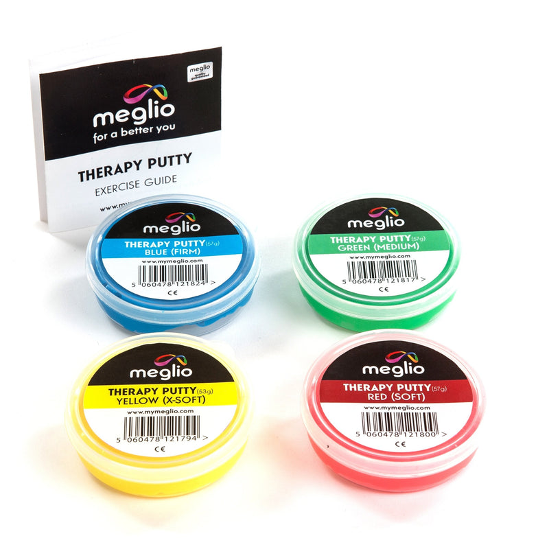 [Australia] - Meglio Therapy Hand Putty 57g, Clinical Grade putty for Hand Exercises, Helps Recovery and Rehabilitation, Strength Training and Stress Relief, Variable Resistances - Extra Light, Light, Medium & Firm 