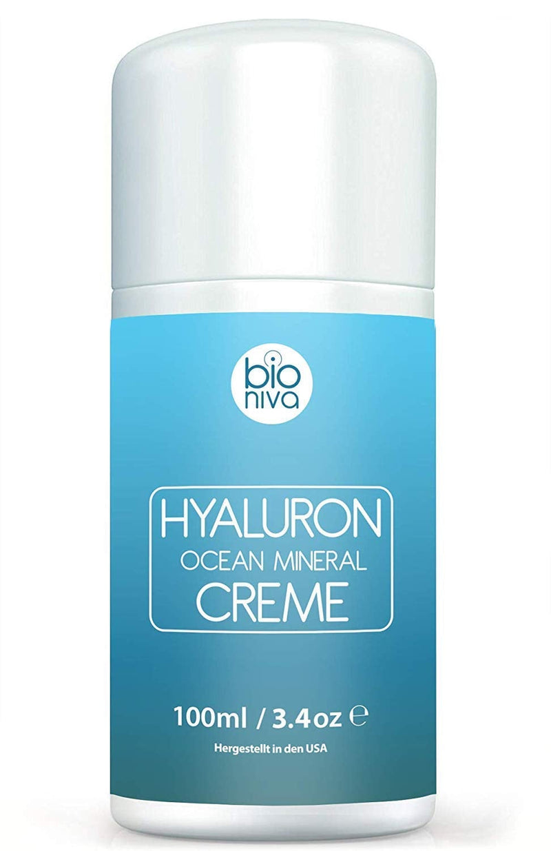 [Australia] - Hyaluron Mineral Creme for Face, Hands & D√©collet√© - Natural day cream with Hyaluronic Acid, Shea Butter & 92+ Ocean Minerals. Reduces wrinkles, fine lines, age spots & stimulates collagen. 100ml 