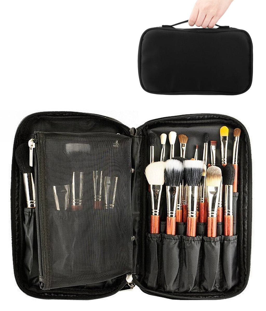 [Australia] - ONEGenug Makeup Brushes Organizer Bag Cosmetic Tools Handbag Beauty Case with Belt Strap Holder 