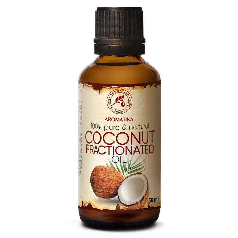 [Australia] - Coconut Oil 50ml - Cocos Nucifera Oil - Germany - 100% Pure & Natural Fractionated Coconut Oils Odourless - Best Benefits for Hair - Skin - Body - used for Massage - Glass Bottle 