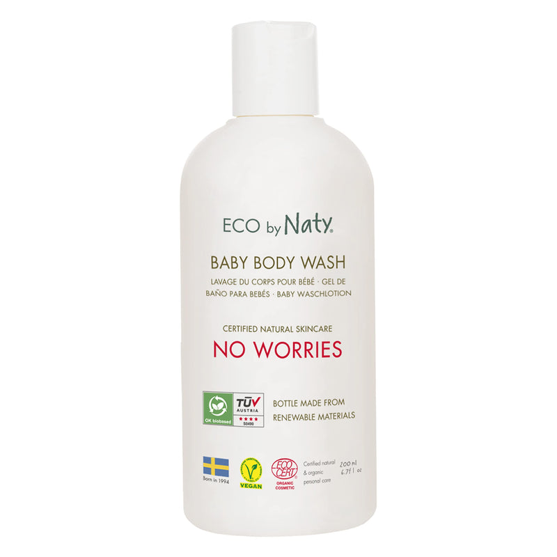 [Australia] - Eco by Naty Baby Body Wash – Cleansing, Hypoallergenic Shower Gel, Plant Based Body Wash made with Aloe Vera and Nourishing Oil (200 ml Bottle) 200 ml (Pack of 1) Baby Wash Gel 
