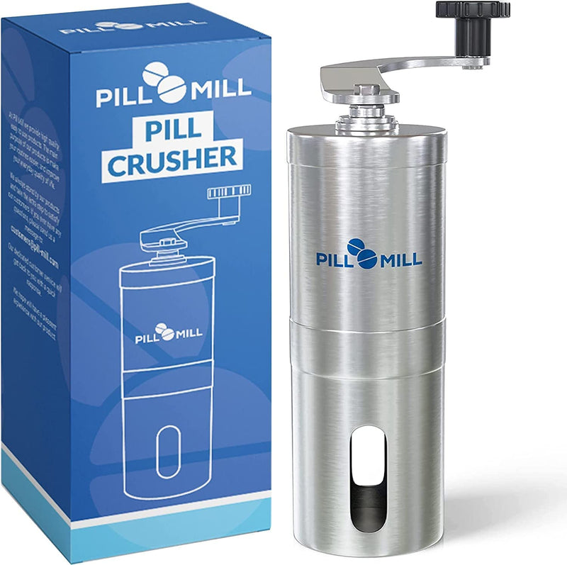 [Australia] - Pill Mill Pill Crusher - Crushes Multiple Tablets to a Fine Powder - Metal Medicine Grinder - Tablet Pulverizer Perfect for Travel - Great for Feeding Tube use, Pets or easier Medicine intake for Kids 