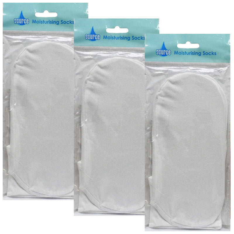 [Australia] - Source Healthcare Cotton Moisturising Cream Retainer Super Soft Overnight Socks, 3 Pair 