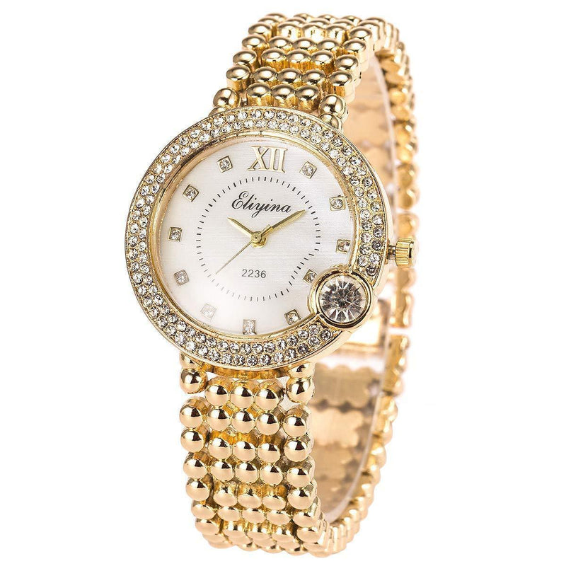[Australia] - SIBOSUN Ladies Watches Sale, Bling Watch Ladies with Silver Stainless Steel Band, Fashion Bracelet Crystal Quartz Novelty Dress Watches for Women 1 White 