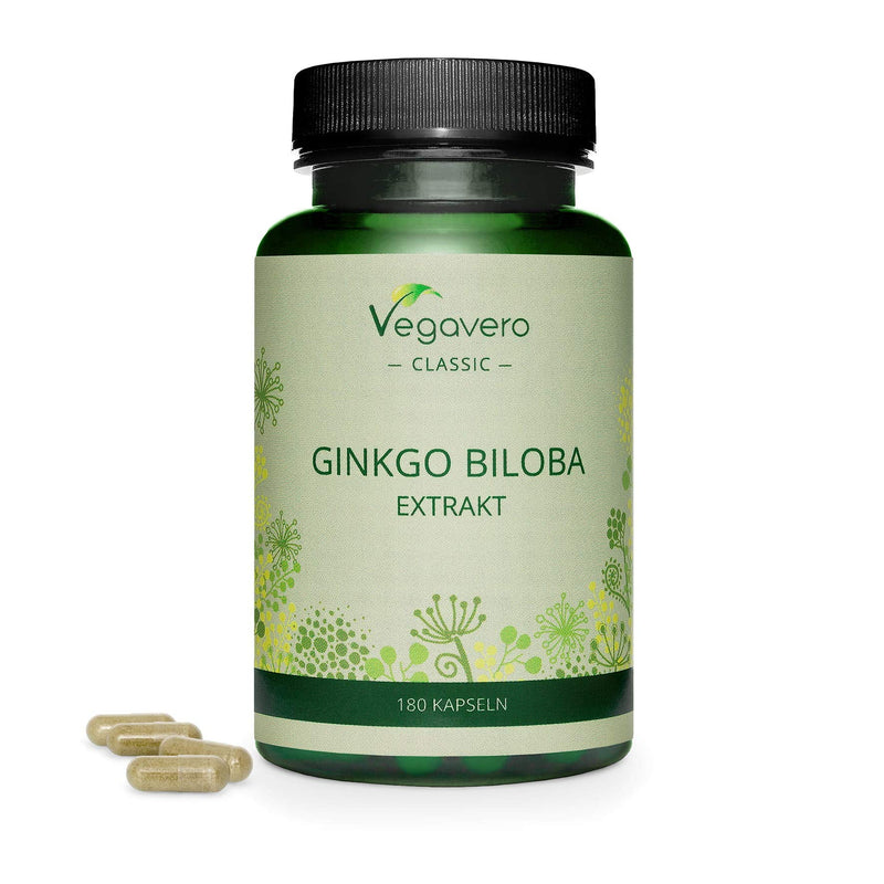 [Australia] - Ginkgo Biloba 6000mg Vegavero® | High Strength 50:1 Extract | 6 Month Supply - 180 Vegan Capsules | 24% Glycosides | NO Additives 
