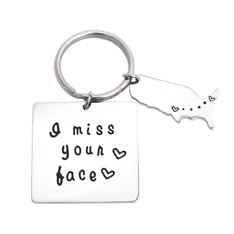 [Australia] - LParkin I Miss Your Face Keychain Valentines Boyfriend Girlfriend Gift Long Distance Relationship Gifts 