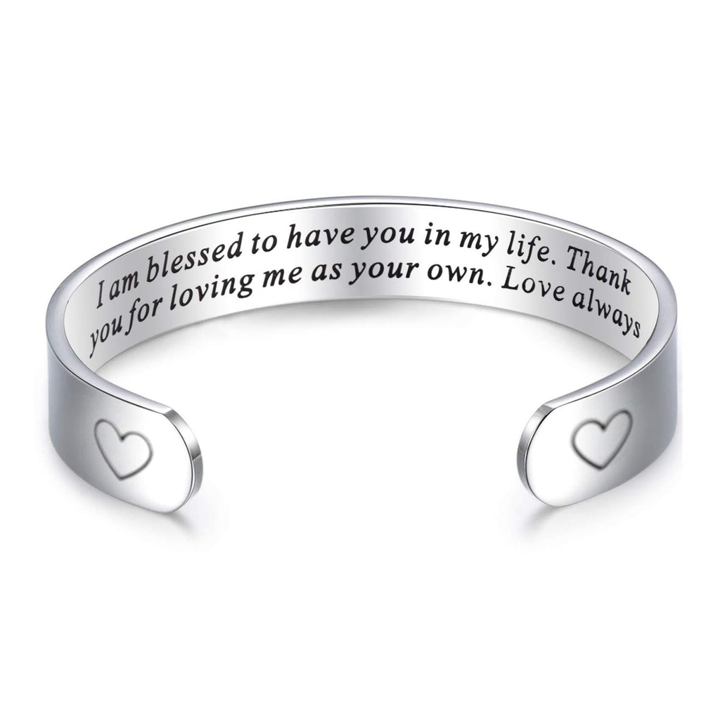 [Australia] - Bonus Mom Gifts Bracelet For Stepmom Meaningful Gift For Step Mother Cuff Bracelets I Am Blessed To Have You In My Life 