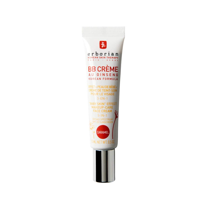 [Australia] - Erborian BB Cream with Ginseng - Imperfection Covering Foundation with Baby Skin Effect - 5-in-1 Korean Skincare Face Cream SPF 20 15-Milliliter Caramel 