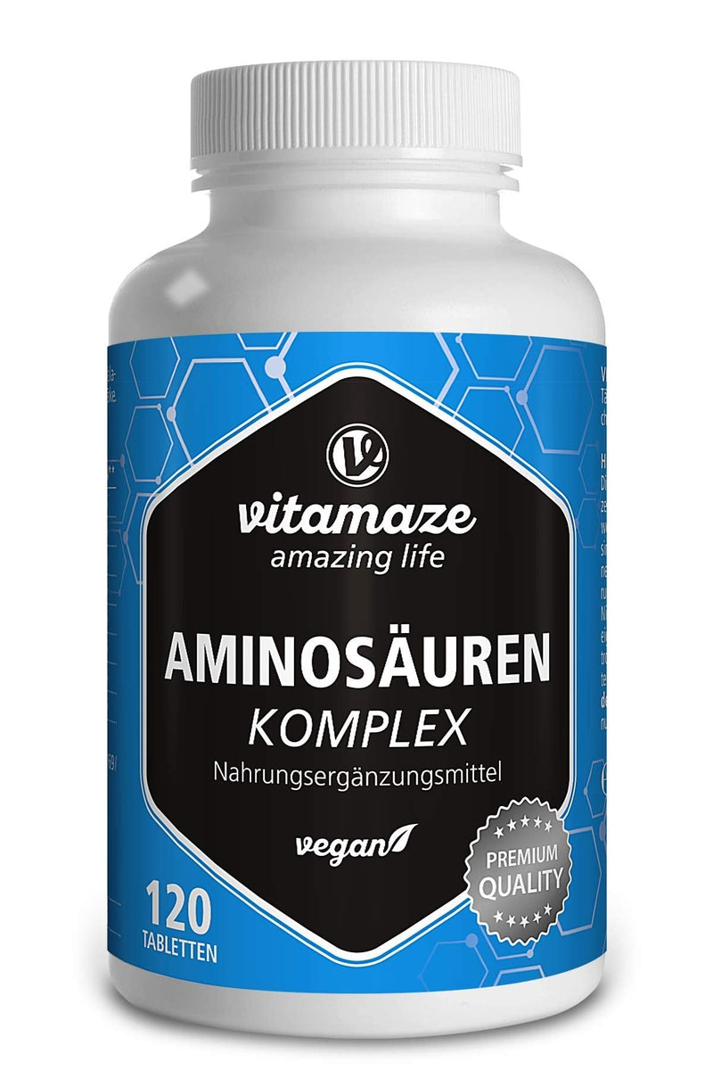 [Australia] - Amino Acid Complex high Dosage & Vegan, 120 Tablets with 8 Essential Amino acids, Natural Food Supplement Without additives 