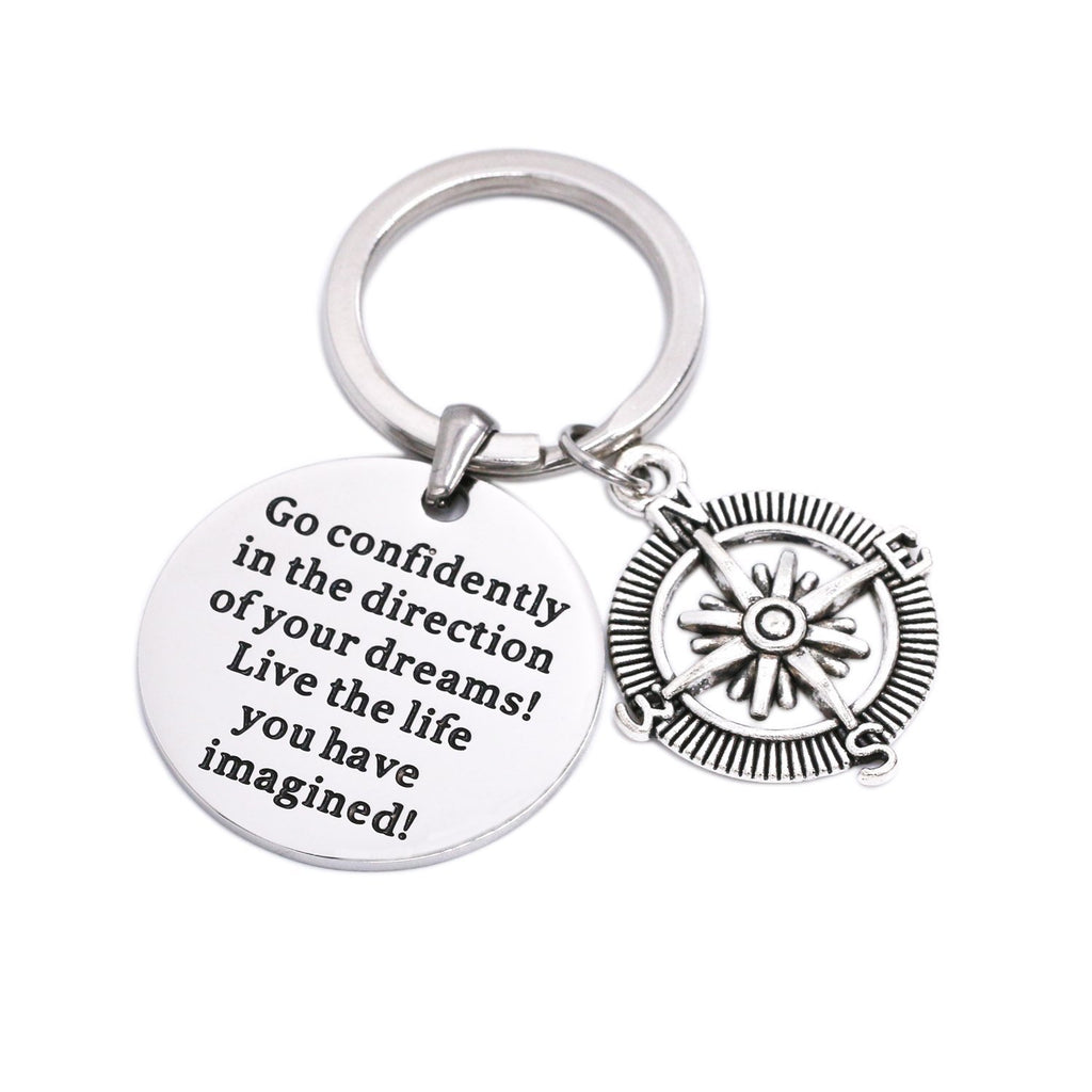 [Australia] - LParkin Go Confidently In The Direction Of Your Dreams Necklace/Keychain, Stainless Steel Keychain 