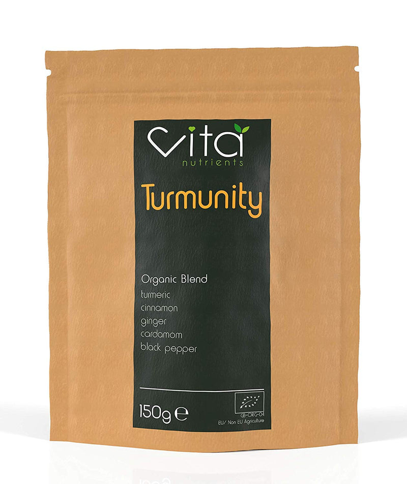 [Australia] - Turmunity Superfood Powder Blend 150g - Premium Organic Food - Vegan & Gluten Free - Rich Ayurveda, Turmeric, Black Pepper and More Formula - Ideal Latte Mix - Made in The UK 