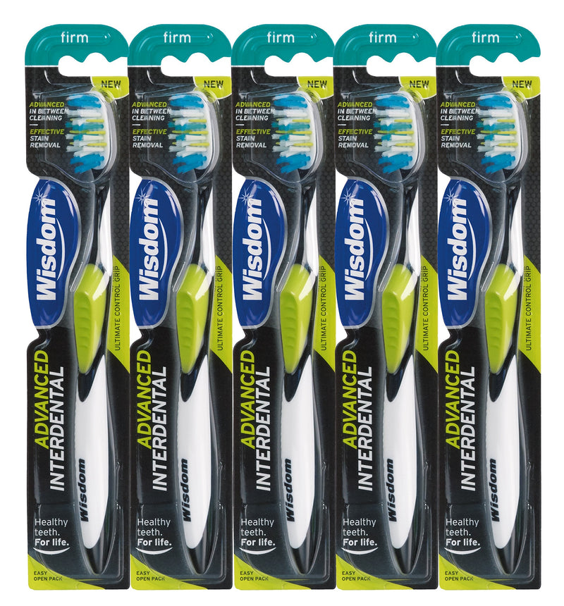 [Australia] - Wisdom Advanced Interdental Firm Brush, Pack of 5, Assorted Colors 