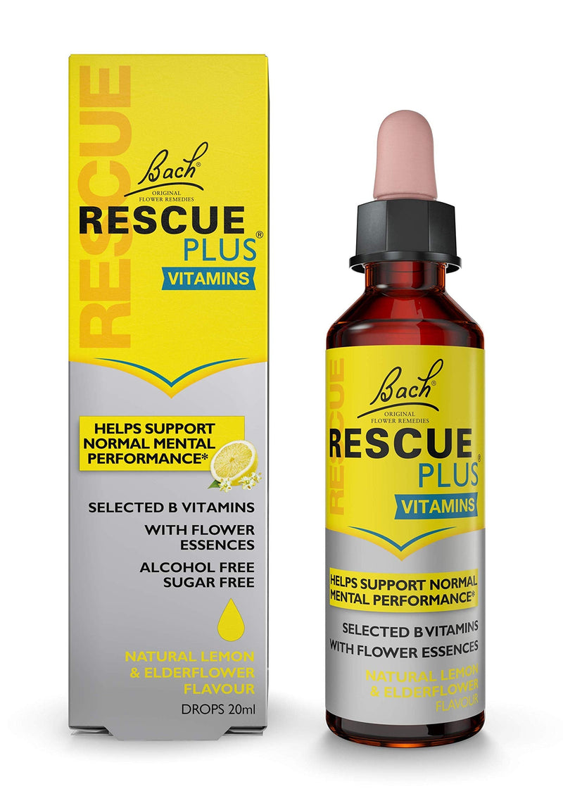 [Australia] - Nelsons Rescue Remedy Plus Dropper, Flower Essences, B Vitamins, Emotional Wellness and Balance, Alcohol Free, Easy To Use Format 1 Dropper Bottle x 20 ml 