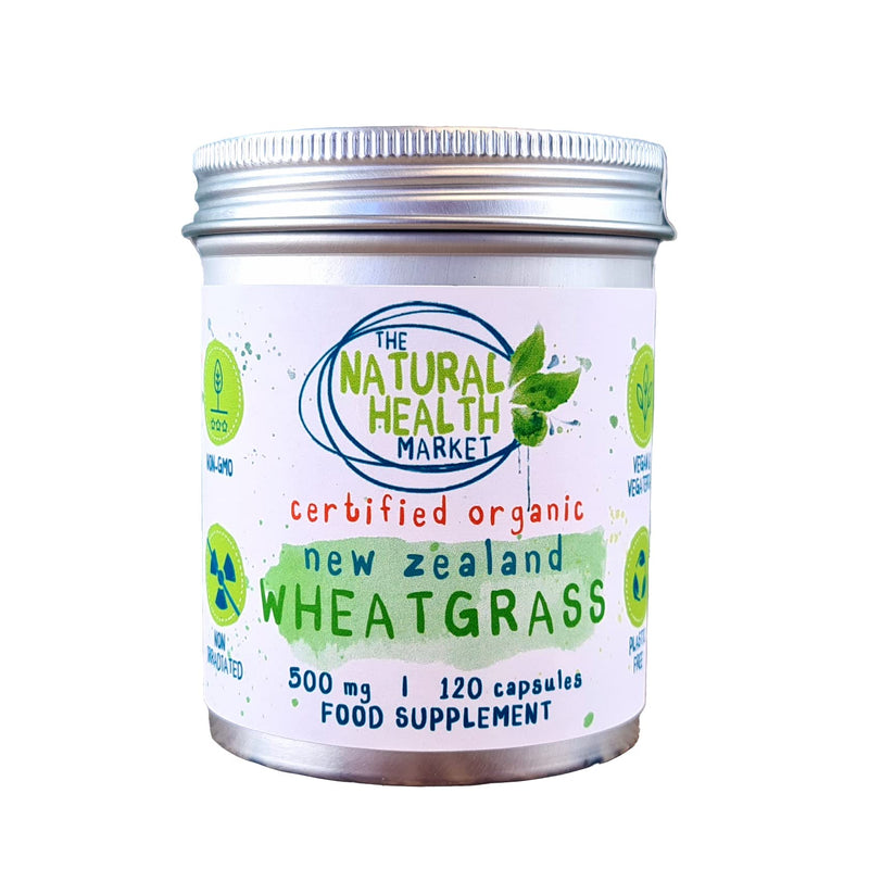 [Australia] - Organic New Zealand Wheatgrass Capsules 500mg 120 Capsule Tin - Grown and Processed in New Zealand � Soil Association Certified Organic - Plastic Free 120 count (Pack of 1) 
