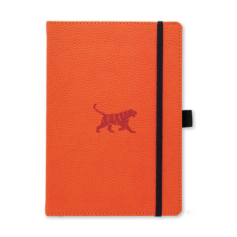 [Australia] - Dingbats* Notebooks - Wildlife Plain Medium Notebook, Orange Tiger, A5 - Hardcover - Cream 100gsm Ink-Proof Paper - Includes Pocket & Bookmark 