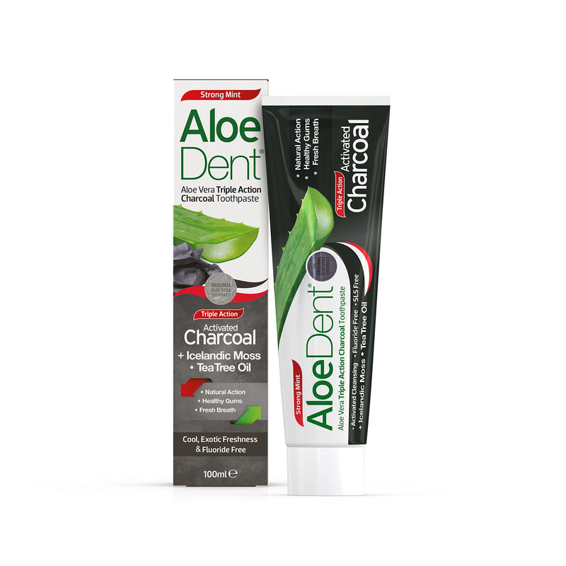 [Australia] - AloeDent, Charcoal Toothpaste Fluoride Free, Natural Action, Vegan, Cruelty Free , SLS Free, Whitening, Healthy Gums , 100ml 