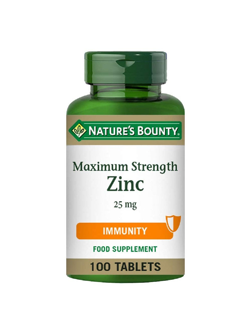 [Australia] - Nature’s Bounty Maximum Strength Zinc – 100 25mg Tablets (100 Day Supply) – Immunity Support and Antioxidant Supplement 
