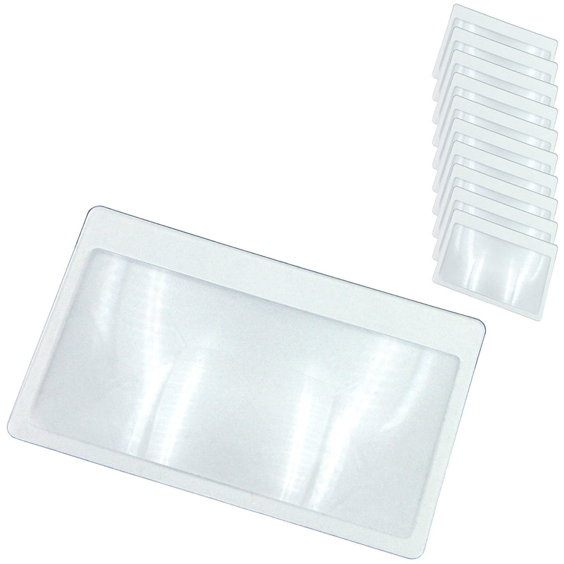 [Australia] - Thorani Pack Of Credit Card Size Pocket Magnifiers - Small Card Magnifier With 3X Magnification, Ultra Thin, Flexible And Shatterproof (Transparent, 10) 