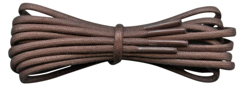 [Australia] - Round 3 mm Waxed Cotton Dress Boot Laces - Oxford, Derby, Chukka - Lengths from 60 to 240 cm length 90cm Brown 