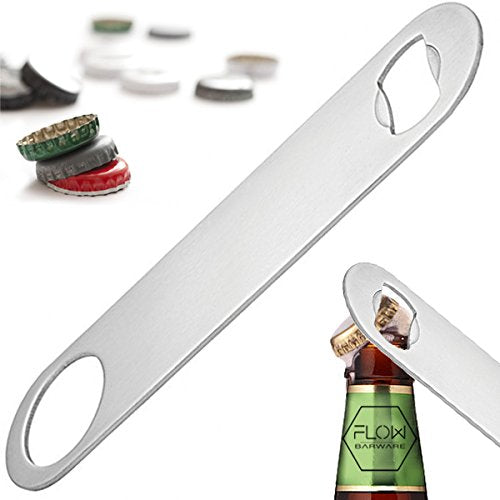 [Australia] - FLOW Barware 18cm Stainless Steel Bar Blade Bottle Opener | Heavy Duty Bottle Openers | Professional Barmen Bottle Opener | Silver 