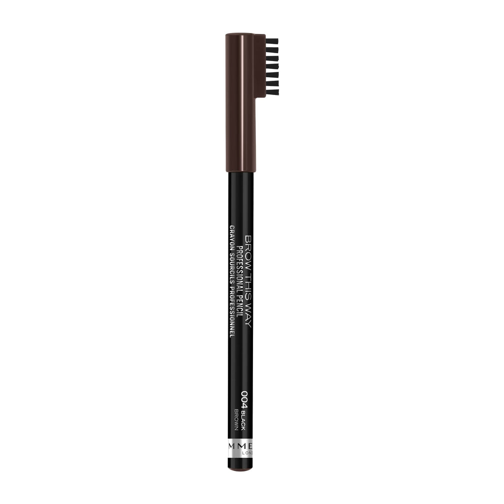 [Australia] - Rimmel London Professional Eyebrow Pencil, Precise Pencil with Built-in Brush, Black Brown, 1.4 g 