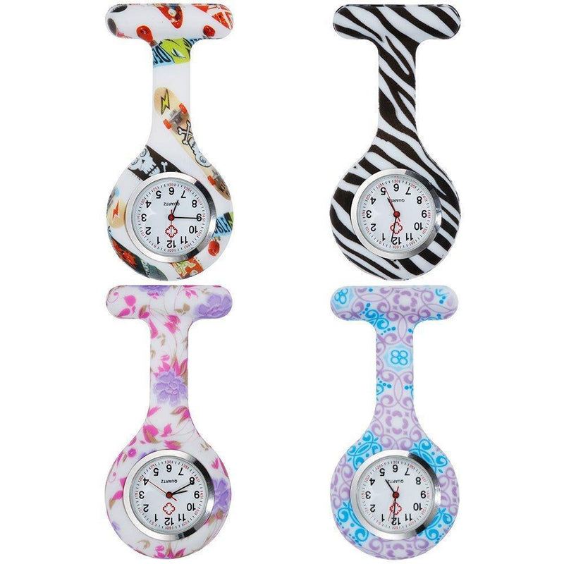 [Australia] - Anpro 4pcs Silicone Nurse Watch Doctor Medical Staff Brooch Fob Watch 