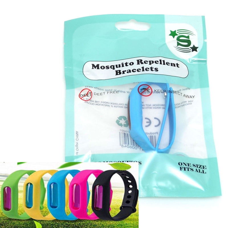 [Australia] - SHATCHI Natural Repellent Mosquito Insect Bracelet Non Toxic Deet-Free Band Soft Rubber Material, Multi, One Size 