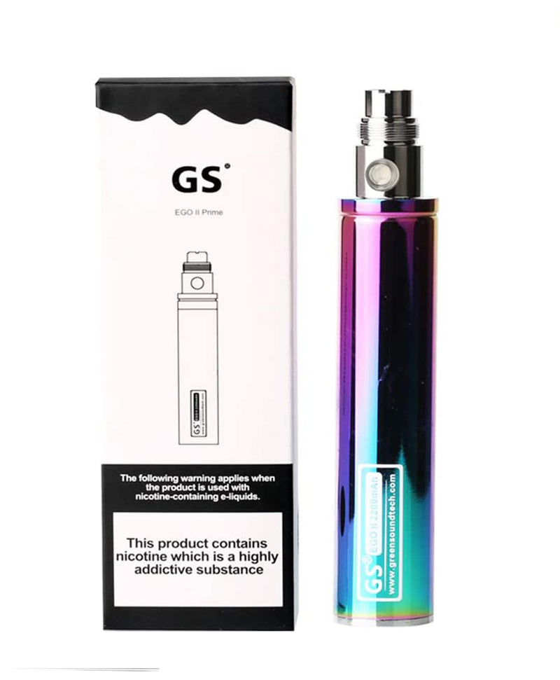 [Australia] - Electronic Cigarette, 2018 Enhanced GS EGO II 2200mAh E-Cigarette Vape Battery with Micro USB Charger 510 E-Shisha E-Cigar Vaporizer Nicotine Free - Rainbow 
